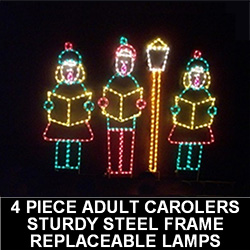 Caroling Victorian Family with Lamp Post LED Lighted Outdoor Lawn Decoration