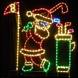 Santa Claus Golfing LED Lighted Outdoor Christmas Decoration