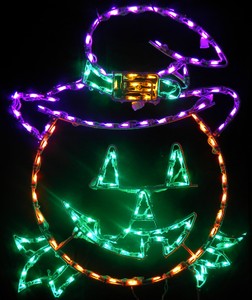 Jack O Lantern Pumpkin with A Witch Hat LED Lighted Halloween Lawn Decoration