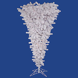 9 Foot White Upside Down Artificial Christmas Tree 1000 LED Warm White Lights