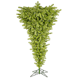 7.5 Foot Lime Upside Down Artificial Christmas Tree 500 DuraLit Clear Lights