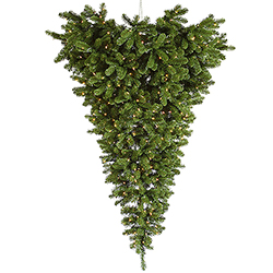 6 Foot American Upside Down Half Artificial Christmas Tree 350 DuraLit Clear Lights