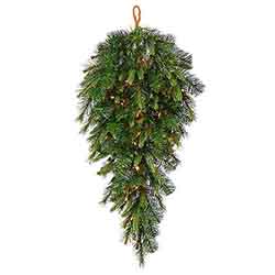 48 Inch Cashmere Artificial Christmas Teardrop 50 DuraLit Clear Lights