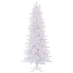 Christmastopia.com 6.5 Foot Crystal White Slim Artificial Christmas Tree 400 LED Multi Lights