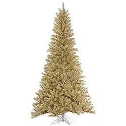 Christmastopia.com 6.5 Foot White And Gold Tinsel Artificial Christmas Tree Unlit