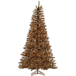 4.5 Foot Metal Mixed Tinsel Artificial Christmas Tree 200 Clear Lights