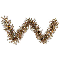 Christmastopia.com - 9 Foot Metal Mixed Tinsel Garland 100 Clear Lights
