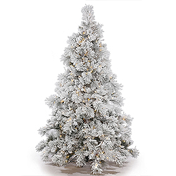 3.5 Foot Flocked Alberta Pine Artificial Christmas Tree With Cones 150 LED Warm White Lights