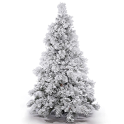 6.5 Foot Flocked Alberta Artificial Christmas Tree With Pine Cones Unlit