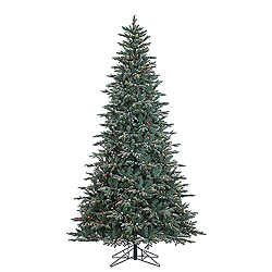 9 Foot Crystal Balsam Artificial Christmas Tree 1000 DuraLit Incandescent Multi Color Mini Lights