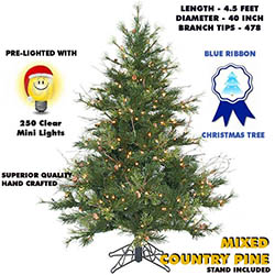 Christmastopia.com 4.5 Foot Mixed Country Pine Lighted Artificial Christmas Tree Unlit
