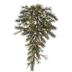 36 Inch Mixed Country Artificial Christmas Teardrop 50 Clear Lights