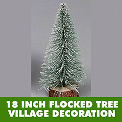 Christmastopia.com - 18 Inch Flocked Village Tree Wood Stand Unlit