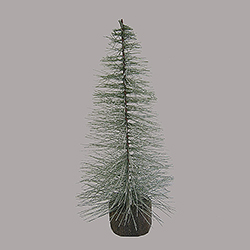 Christmastopia.com - 6 Inch Blue Spruce Frosted Village Tree - Wood Stand 4 per Set