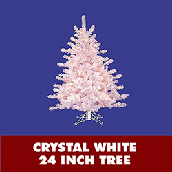 2 Foot Crystal White Lighted Artificial Christmas Tree With Clear Lights