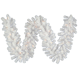 Christmastopia.com 9 Foot Crystal White Garland 50 LED Warm White Lights