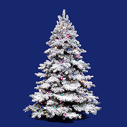 Christmastopia.com - 3 Foot Flocked Alaskan Artificial Christmas Tree 100 LED Multi Color Mini Lights