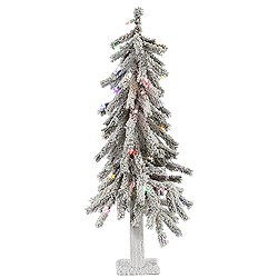 Christmastopia.com 2 Foot Flocked Alpine Artificial Christmas Tree 50 LED Multi Lights