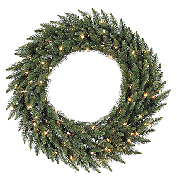 Christmastopia.com - 36 Inch Camdon Fir Wreath 100 LED Warm White Lights