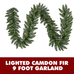 9 Foot Lighted Camdon Fir Garland Clear Lights