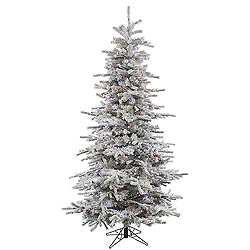 Christmastopia.com 4.5 Foot Flocked Slim Sierra Artificial Christmas Tree 250 LED Multi Lights