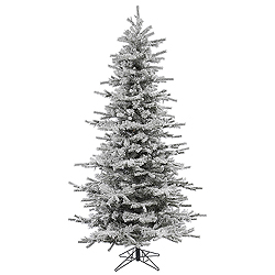 7.5 Foot Flocked Slim Sierra Artificial Christmas Tree Unlit