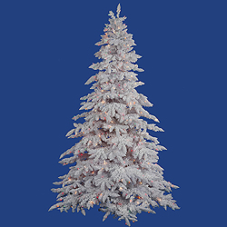 Christmastopia.com 6.5 Foot Flocked White Artificial Christmas Tree 650 DuraLit Multi Lights