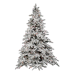 Christmastopia.com 9 Foot Flocked Utica Fir Artificial Christmas Tree 1200 DuraLit Incandescent Multi Color Mini Lights