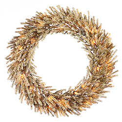 Christmastopia.com - 30 Inch Mocha Wreath 50 Clear Lights 2 per Set