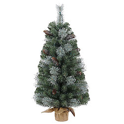 Christmastopia.com - 3 Foot Shasta Blue Mixed Pine Artificial Christmas Tree - Unlit - Burlap Base