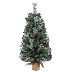 Christmastopia.com 3 Foot Shasta Blue Mixed Pine Artificial Christmas Tree - Unlit - Burlap Base