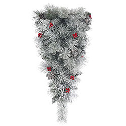 30 Inch Frosted Mixed Berry Pine Artificial Christmas Teardrop Unlit
