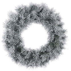 24 Inch Frosted Brewer Pine Wreath
