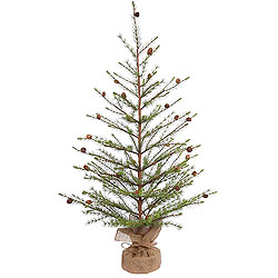4 Foot Missoula Pine Artificial Christmas Tree With Cones - Unlit - Burlap Base