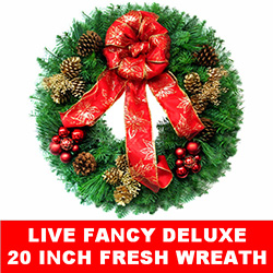 Christmastopia.com Live Fancy Fresh Christmas Wreath