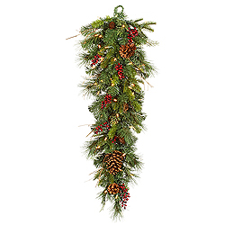 Christmastopia.com 36 Inch Cibola Mixed Berry Teardrop 50 LED Warm White Lights