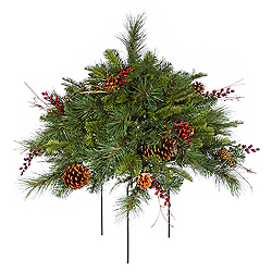 Christmastopia.com 1.5 Foot Cibola Berry Bush 3 Foot Wide