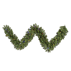 Christmastopia.com 9 Foot Grand Teton Garland 100 LED Multi Lights