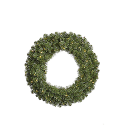 7 Foot Grand Teton Artificial Christmas Wreath 800 DuraLit Clear Lights