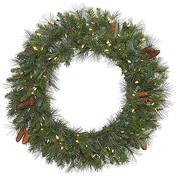 Christmastopia.com 30 Inch Savannah Mixed Wreath 50 LED Warm White Lights