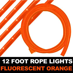 Fluorescent Orange Rope Lights 12 Foot