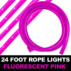 Fluorescent Pink Rope Lights 24 Foot