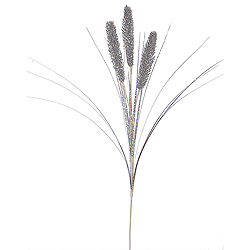 Silver Glitter Wheat Onion Grass Decorative Artificial Christmas Spray Set of 12