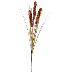 Copper Glitter Wheat Onion Grass Decorative Artificial Christmas Spray Set of 12