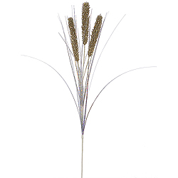 Champagne Glitter Wheat Onion Grass Decorative Artificial Wedding Spray Set of 12