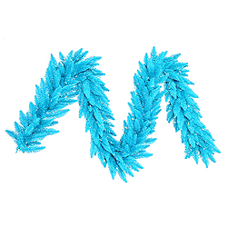 Christmastopia.com - 9 Foot Sky Blue Garland 100 Blue Lights