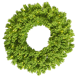 36 Inch Flocked Lime Artificial Christmas Wreath 100 Lime Lights