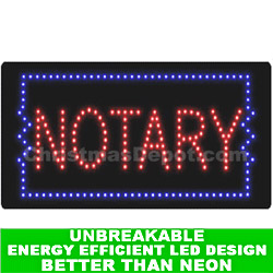 LED Flashing Lighted Notary Sign
