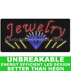 Christmastopia.com - LED Flashing Lighted Jewelry Sign