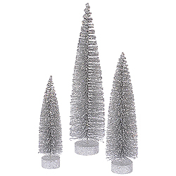 20 Inch Silver Oval Tree 3 per Set